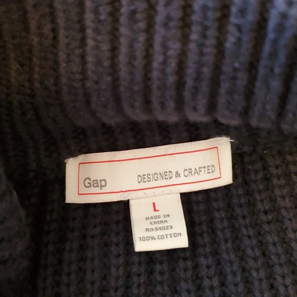 GAP Mockneck Sweater Jacket 100% Cotton - Picture 16 of 16